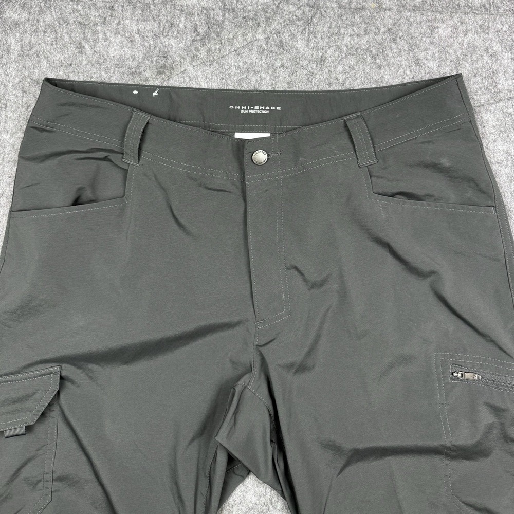 Columbia Pants Mens 36x32 Gray Omni-Shade Articulated Knees Hiking Outdoor EUC - Picture 2 of 13